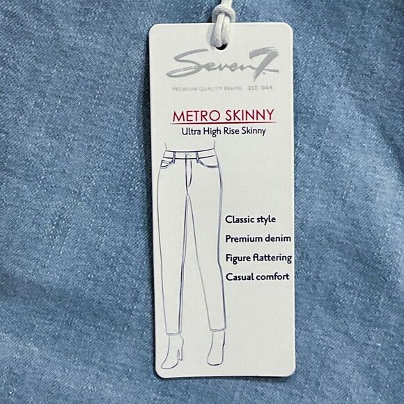 Seven7 Womens Jeans size 20W new nwt $79 Light Wash Denim Metro Skinny x29" b395 - Picture 6 of 12